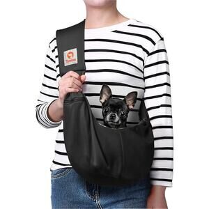 Tomkas Dog Sling Carrier for Small Dogs Puppy Carrier Black, for Pets Weight 2-7